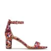Nine West Pruce Ankle Strap Block Heel Sandals Shoes