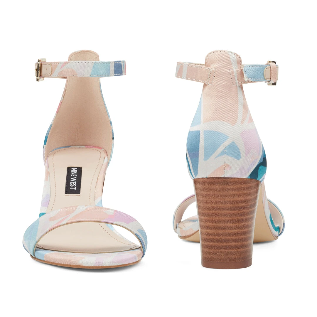 Nine West Pruce Ankle Strap Block Heel Sandals 7 Nine West Pruce Ankle Strap Block Heel Sandals