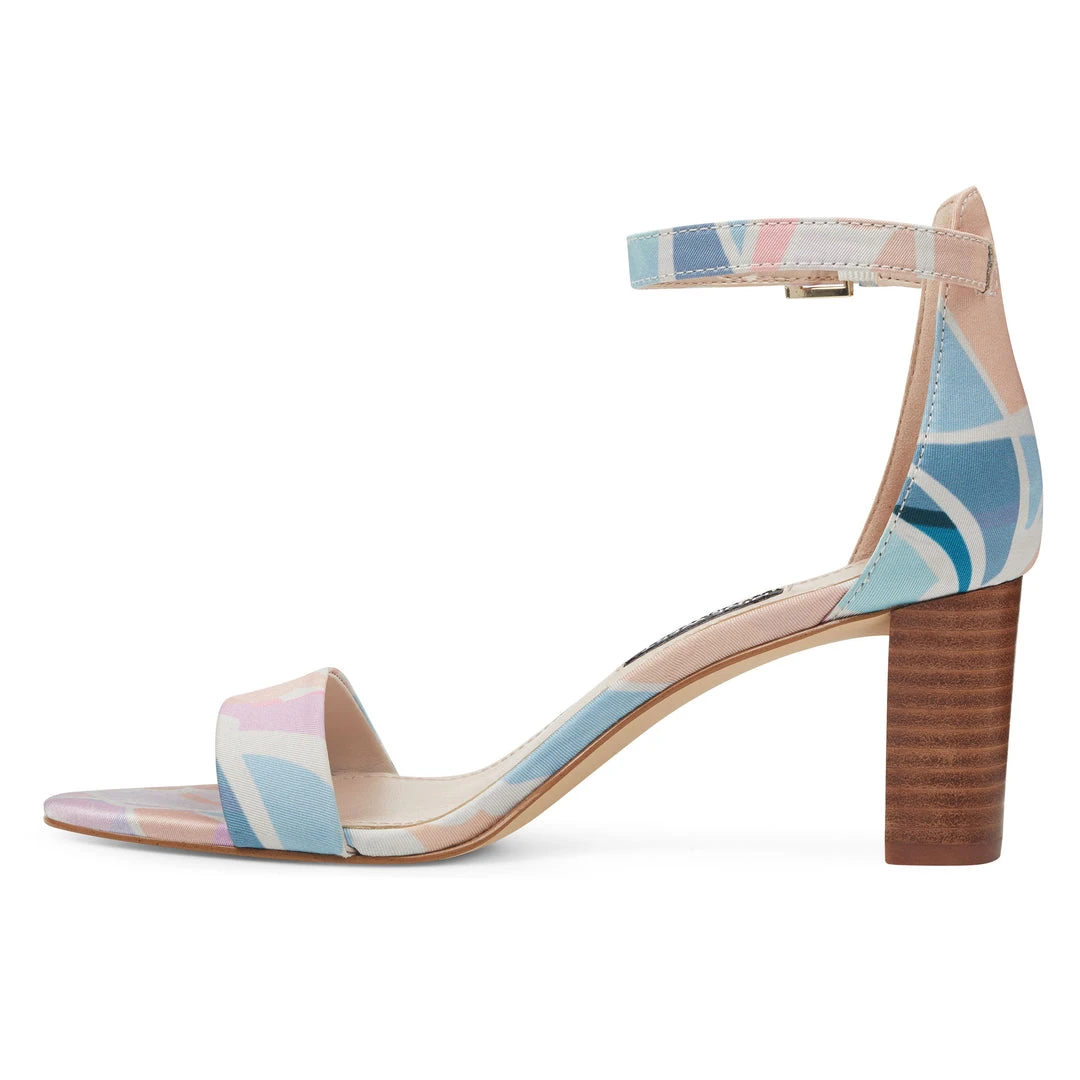 Nine West Pruce Ankle Strap Block Heel Sandals 6 Nine West Pruce Ankle Strap Block Heel Sandals