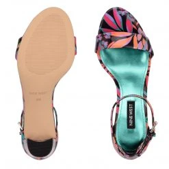 Nine West Color Pop Pruce Ankle Strap Block Heel Sandals