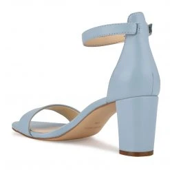 Nine West Pruce Ankle Strap Block Heel Sandals Shoes