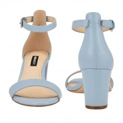 Nine West Pruce Ankle Strap Block Heel Sandals Shoes