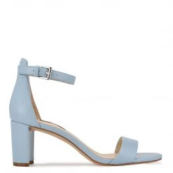 Nine West Pruce Ankle Strap Block Heel Sandals Shoes