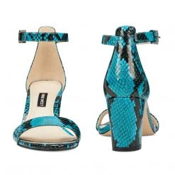 Nine West Pruce Ankle Strap Block Heel Sandals Heels
