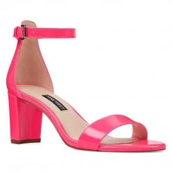 Nine West Heels Pruce Ankle Strap Block Heel Sandals
