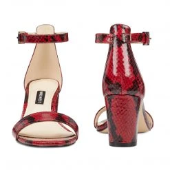 Nine West Pruce Ankle Strap Block Heel Sandals