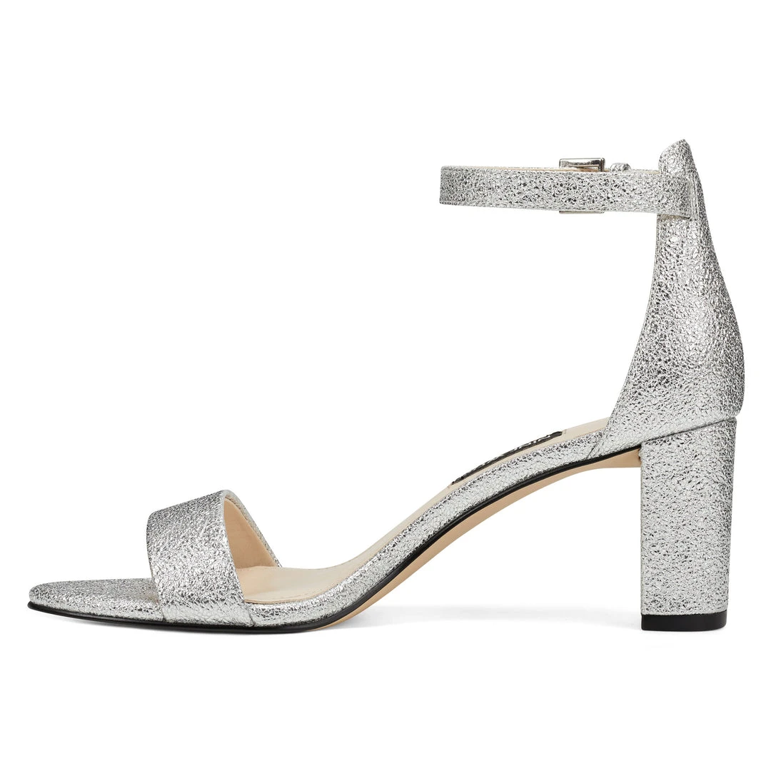 Nine West Pruce Ankle Strap Block Heel Sandals Metallic Mindset Nine West Pruce Ankle Strap Block Heel Sandals Metallic Mindset