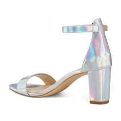 Nine West Metallic Mindset Pruce Ankle Strap Block Heel Sandals