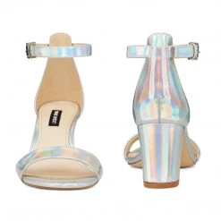 Nine West Metallic Mindset Pruce Ankle Strap Block Heel Sandals