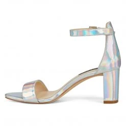 Nine West Metallic Mindset Pruce Ankle Strap Block Heel Sandals