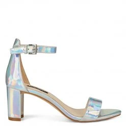 Nine West Metallic Mindset Pruce Ankle Strap Block Heel Sandals