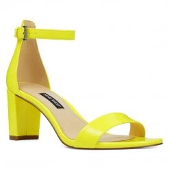 Nine West Heels Pruce Ankle Strap Block Heel Sandals