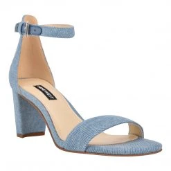 Nine West Pruce Ankle Strap Block Heel Sandals Heels