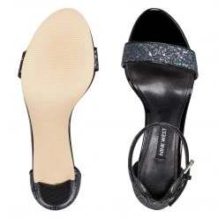 Nine West Pruce Ankle Strap Block Heel Sandals Metallic Mindset 7 Nine West Pruce Ankle Strap Block Heel Sandals Metallic Mindset