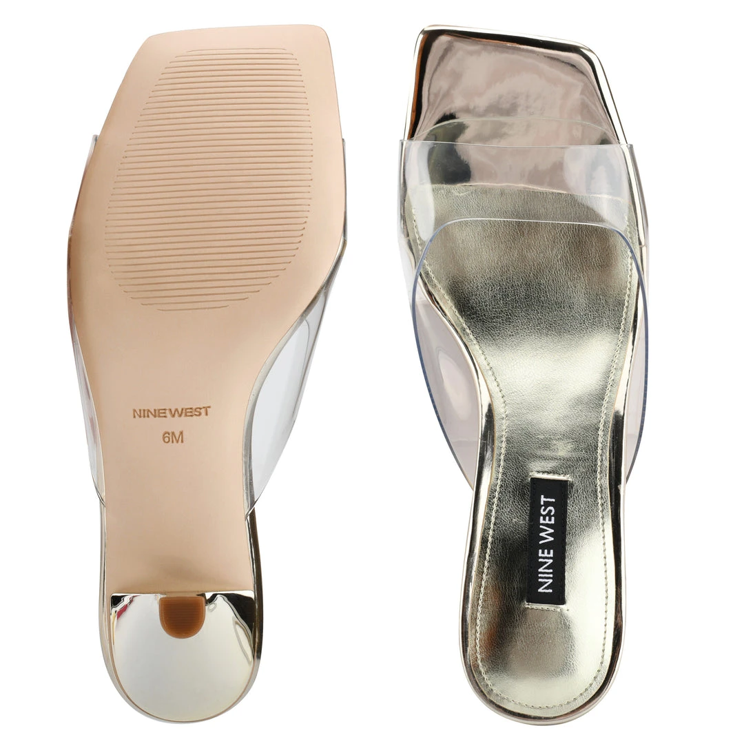 Nine West Raylen Heeled Slide Sandals New 7 Nine West Raylen Heeled Slide Sandals New