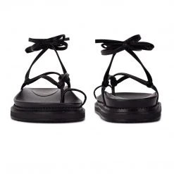 Nine West Sarest Ankle Wrap Flat Sandals Lace It Up