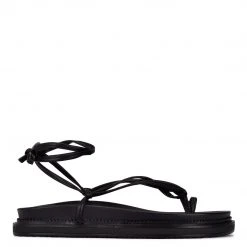Nine West Sarest Ankle Wrap Flat Sandals Lace It Up