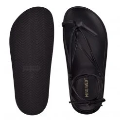 Nine West Sarest Ankle Wrap Flat Sandals Lace It Up