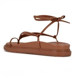 Nine West Sarest Ankle Wrap Flat Sandals Lace It Up 9 Nine West Sarest Ankle Wrap Flat Sandals Lace It Up