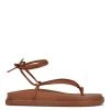 Nine West Sarest Ankle Wrap Flat Sandals Lace It Up