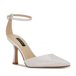 Nine West Shaply Pointy Toe Ankle Strap Pumps Heel Appeal