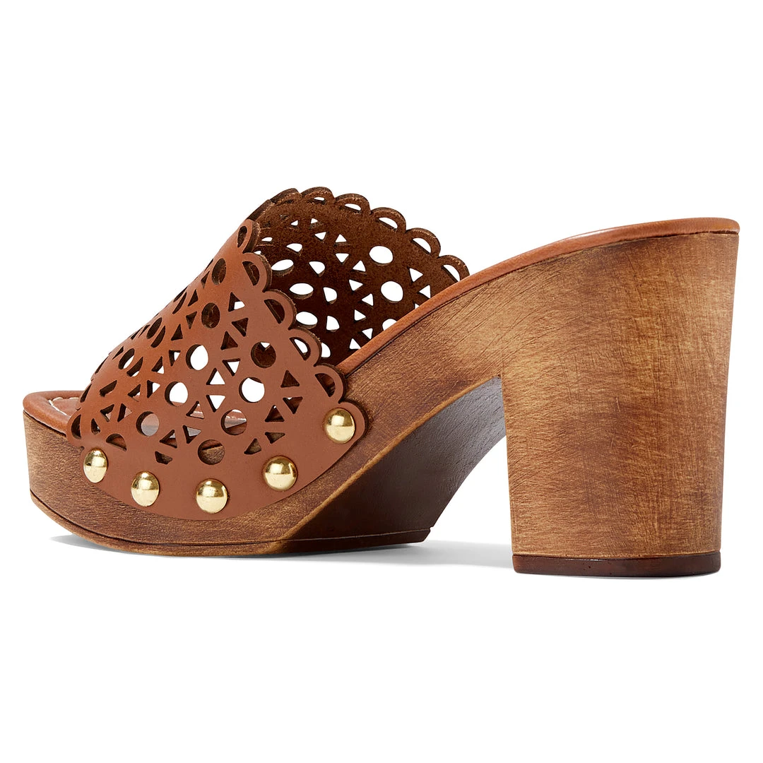 Nine West Heels Shelbi Heeled Clog Sandals 5 Nine West Heels Shelbi Heeled Clog Sandals