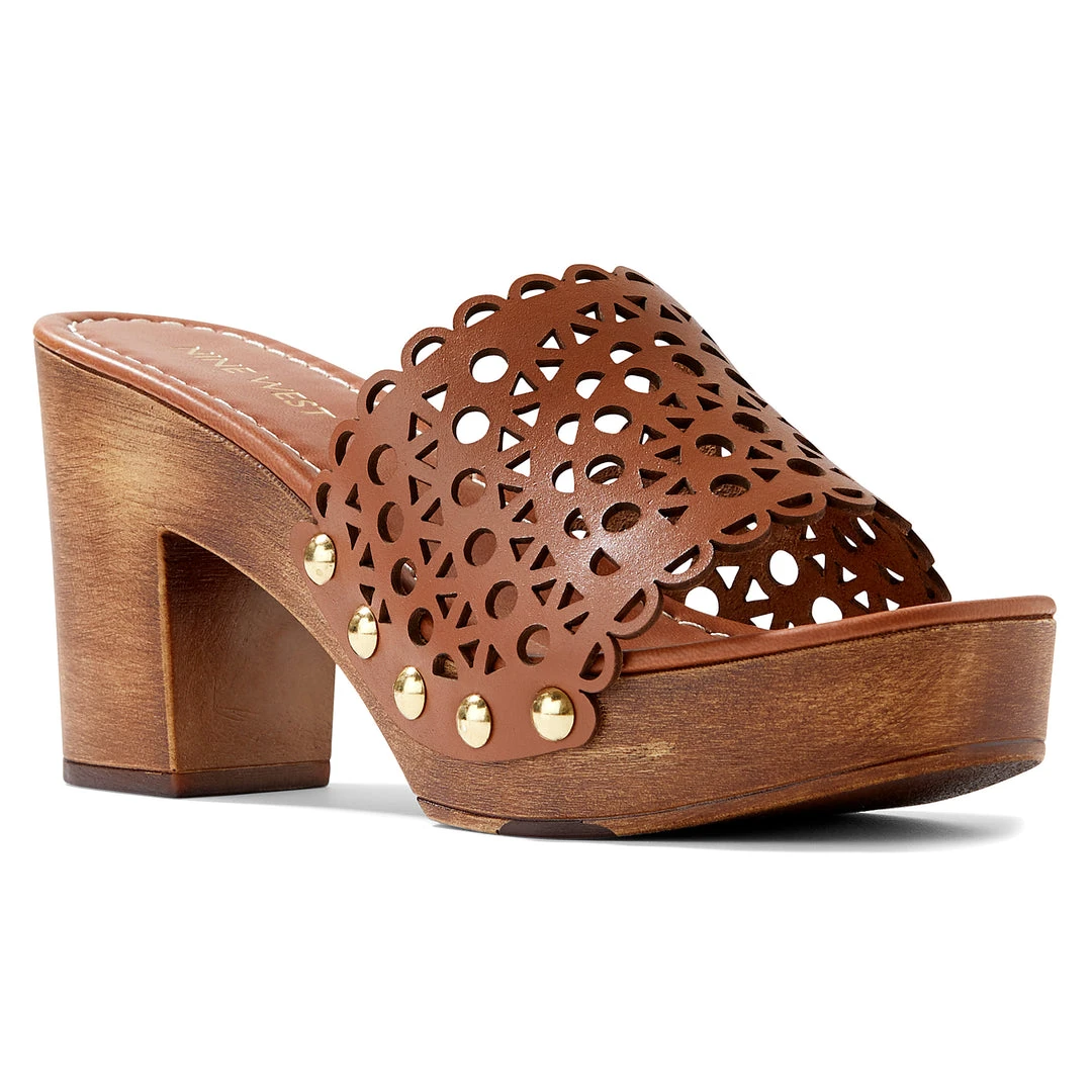 Nine West Heels Shelbi Heeled Clog Sandals 4 Nine West Heels Shelbi Heeled Clog Sandals