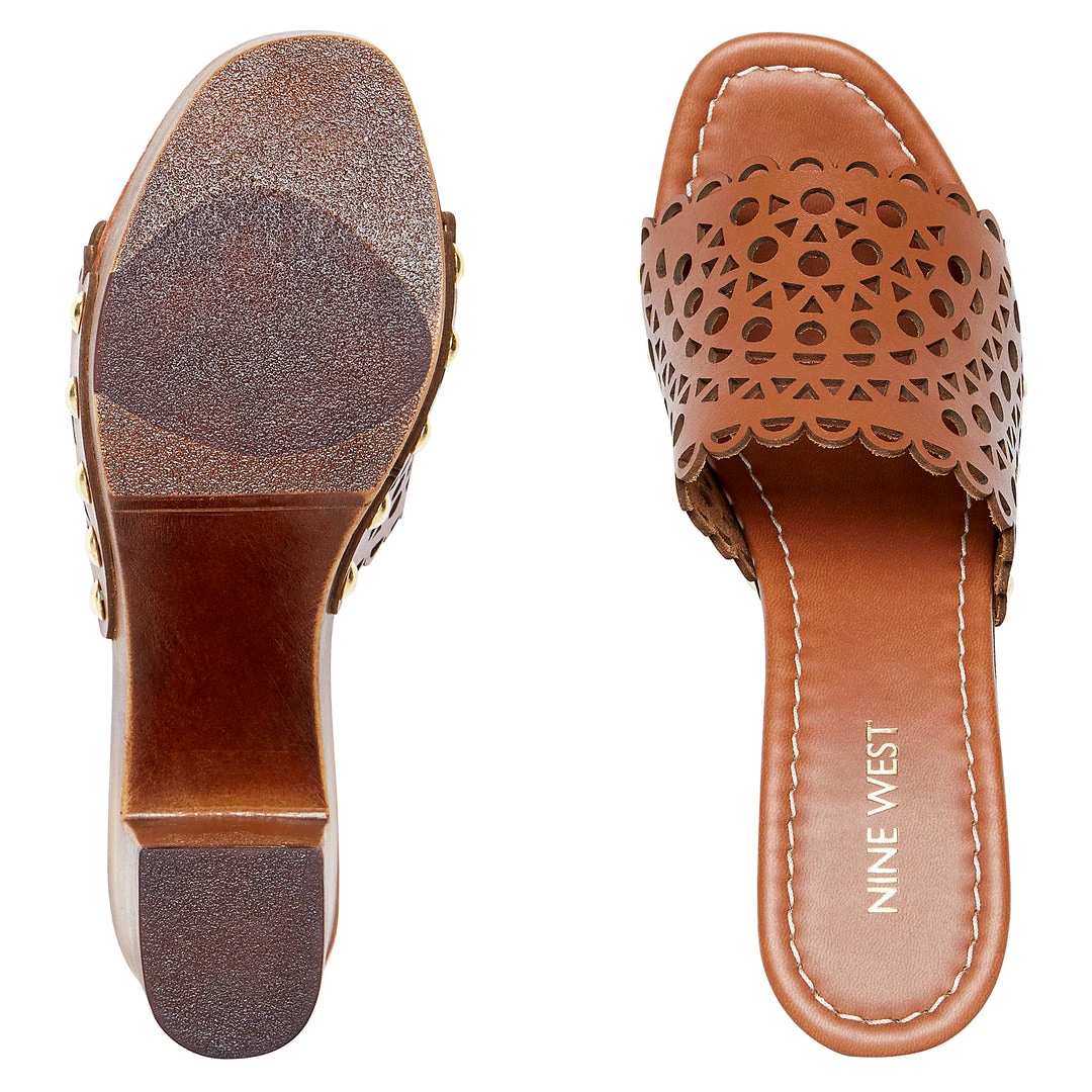 Nine West Heels Shelbi Heeled Clog Sandals 8 Nine West Heels Shelbi Heeled Clog Sandals