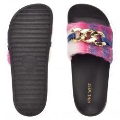 Nine West Slinks Flat Slide Sandals Color Pop