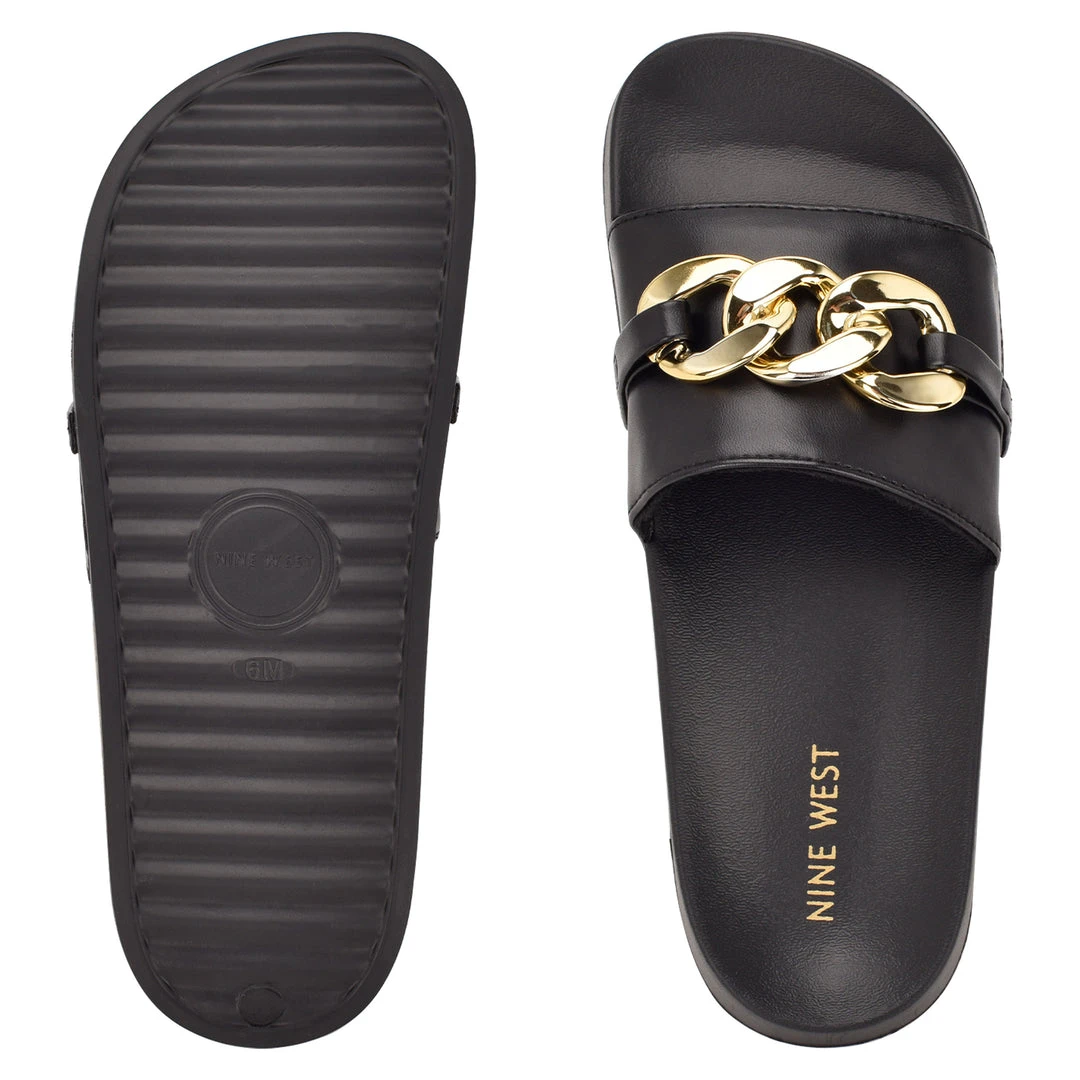 Nine West Fun Flats Slinks Flat Slide Sandals 7 Nine West Fun Flats Slinks Flat Slide Sandals