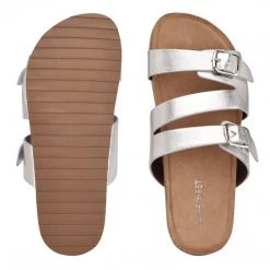 Nine West Metallic Mindset Sommie Flat Slide Sandals