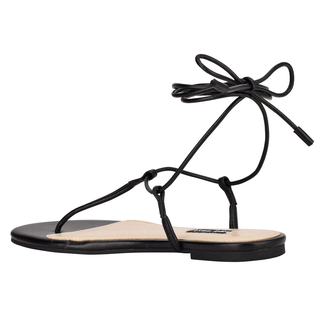 Nine West Tella Ankle Wrap Flat Sandals Lace It Up Nine West Tella Ankle Wrap Flat Sandals Lace It Up