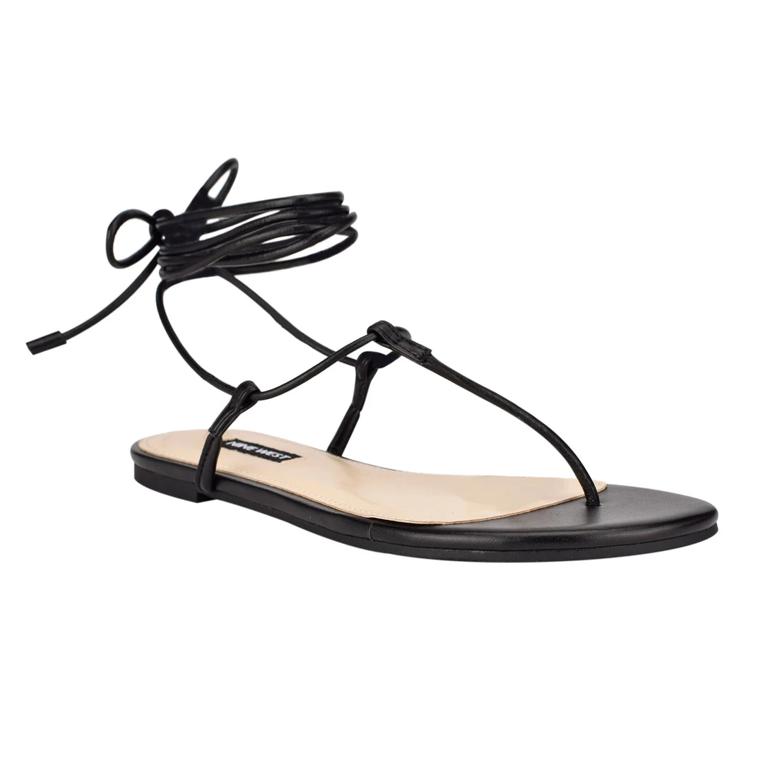 Nine West Tella Ankle Wrap Flat Sandals Lace It Up Nine West Tella Ankle Wrap Flat Sandals Lace It Up