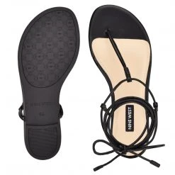 Nine West Tella Ankle Wrap Flat Sandals Lace It Up 6 Nine West Tella Ankle Wrap Flat Sandals Lace It Up