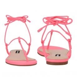 Nine West Lace It Up Tella Ankle Wrap Flat Sandals 5 Nine West Lace It Up Tella Ankle Wrap Flat Sandals