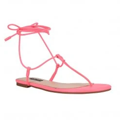 Nine West Lace It Up Tella Ankle Wrap Flat Sandals