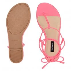 Nine West Lace It Up Tella Ankle Wrap Flat Sandals 6 Nine West Lace It Up Tella Ankle Wrap Flat Sandals