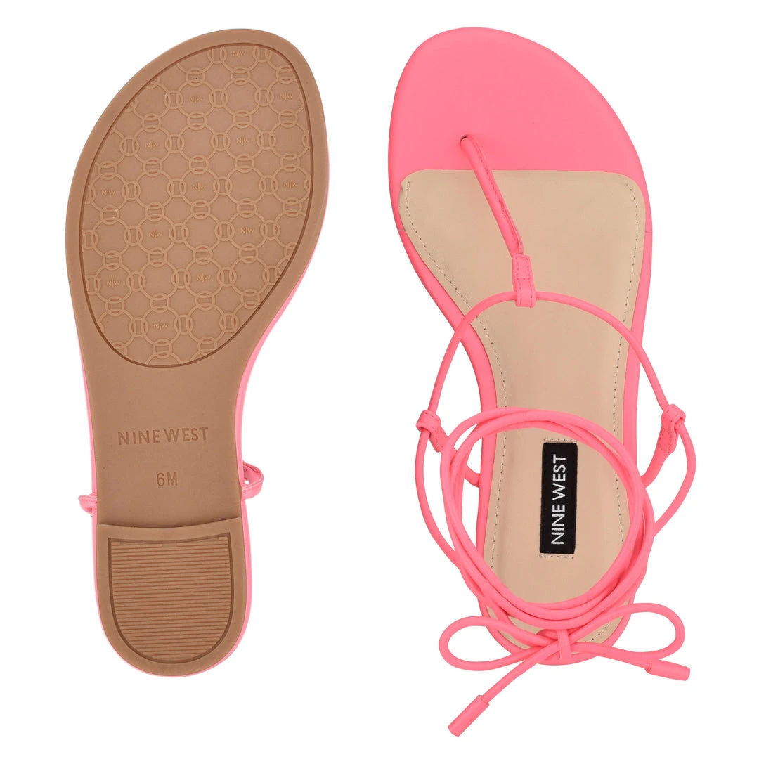 Nine West Lace It Up Tella Ankle Wrap Flat Sandals Nine West Lace It Up Tella Ankle Wrap Flat Sandals