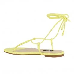 Nine West Tella Ankle Wrap Flat Sandals 9 Nine West Tella Ankle Wrap Flat Sandals