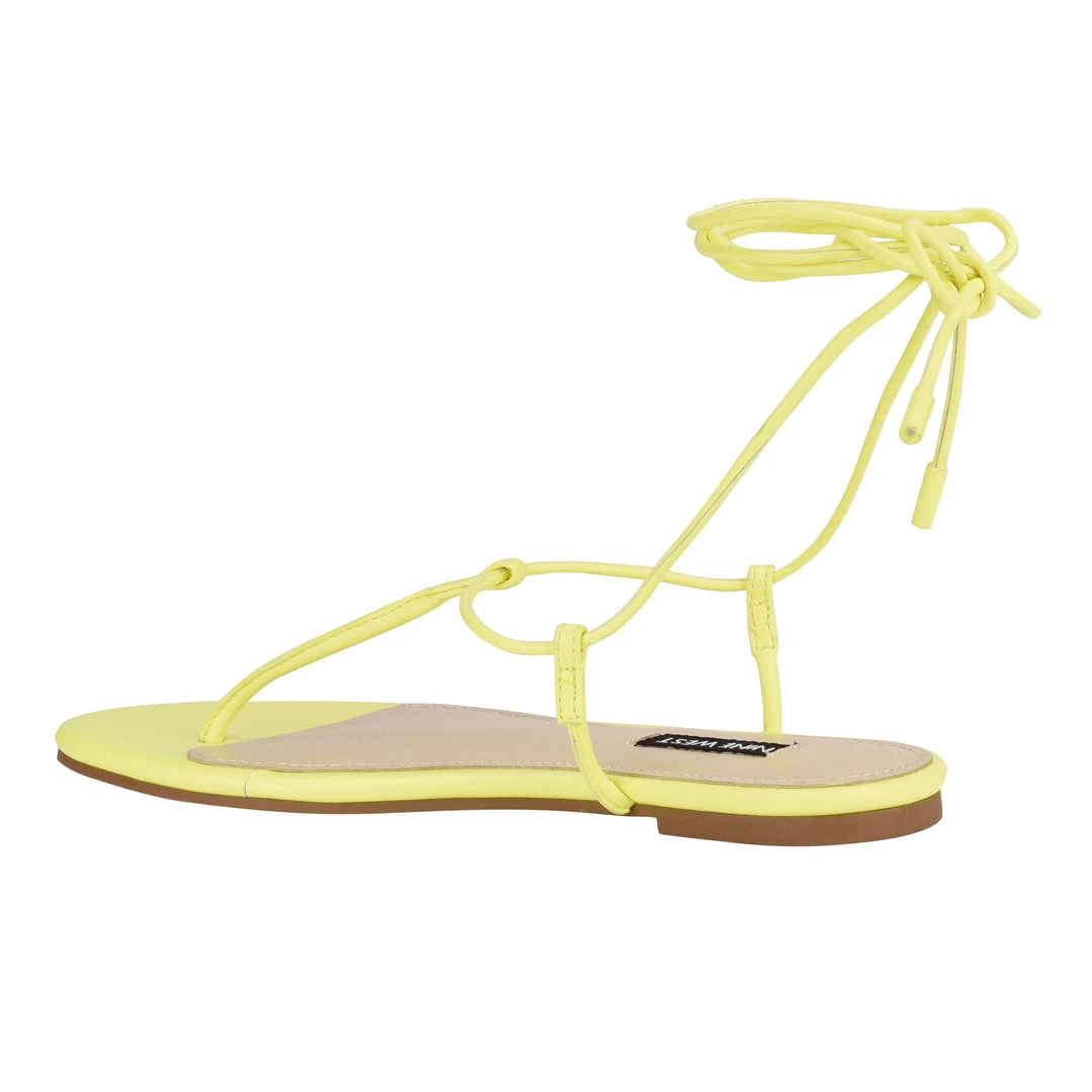 Nine West Tella Ankle Wrap Flat Sandals 5 Nine West Tella Ankle Wrap Flat Sandals