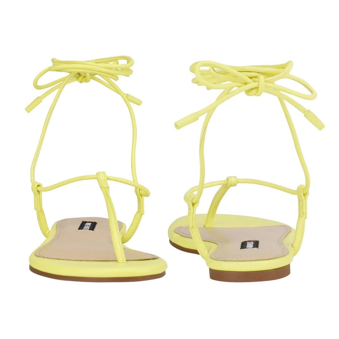 Nine West Tella Ankle Wrap Flat Sandals 6 Nine West Tella Ankle Wrap Flat Sandals