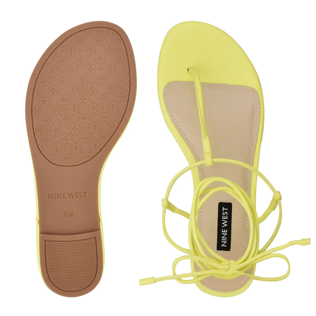 Nine West Tella Ankle Wrap Flat Sandals 7 Nine West Tella Ankle Wrap Flat Sandals