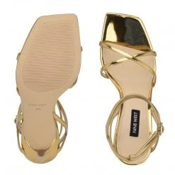 Nine West Tidle Ankle Strap Sandals Metallic Mindset