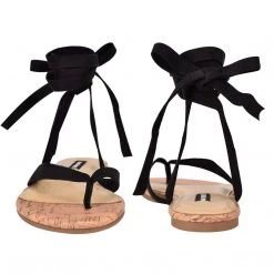 Nine West Tiedup Ankle Wrap Flat Sandals Lace It Up