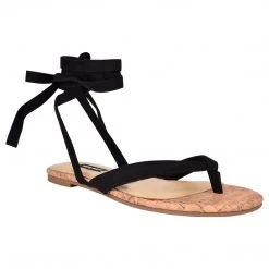 Nine West Tiedup Ankle Wrap Flat Sandals Lace It Up