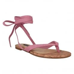 Nine West Tiedup Ankle Wrap Flat Sandals Lace It Up