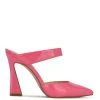 Nine West Tiger Heel Mules Color Pop