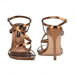 Nine West Metallic Mindset Tilas Heeled Sandals 10 Nine West Metallic Mindset Tilas Heeled Sandals