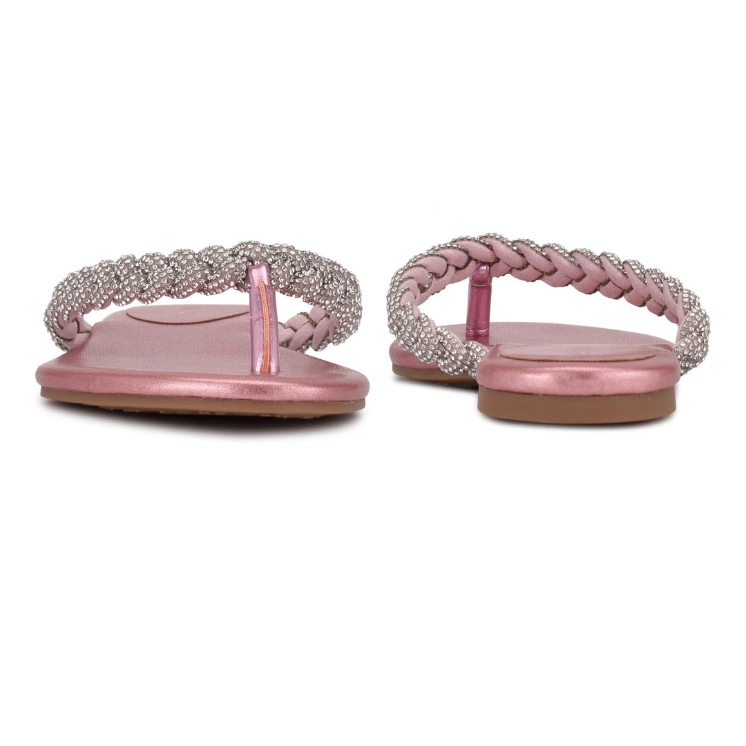 Nine West Tinee Flat Slide Sandals 6 Nine West Tinee Flat Slide Sandals