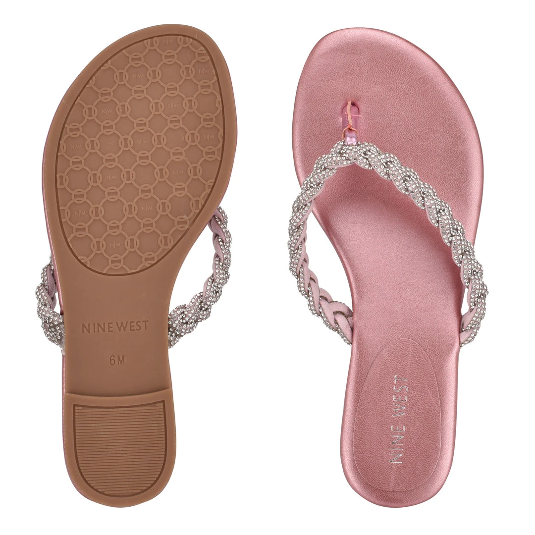 Nine West Tinee Flat Slide Sandals 7 Nine West Tinee Flat Slide Sandals